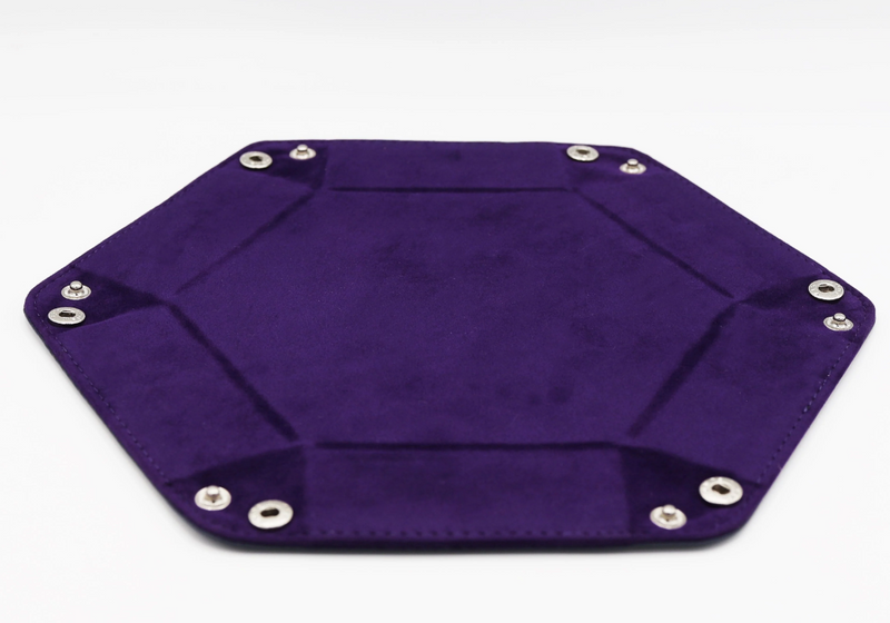 Foam Brain Games: Leatherette & Velvet Dice Tray - Navy with Purple