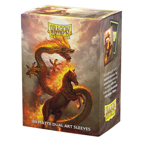 Dragon Shield Sleeves: Standard DUAL- Matte 'Fire Horse 2026' Art, Limited Edition (100 ct.)