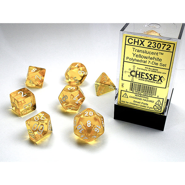 Chessex: 7-Die Set Translucent: Yellow/White