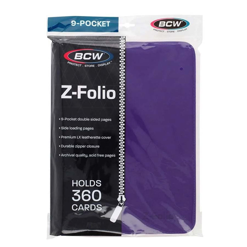 BCW SUPPLIES: Z-FOLIO 9-POCKET ALBUM: PURPLE
