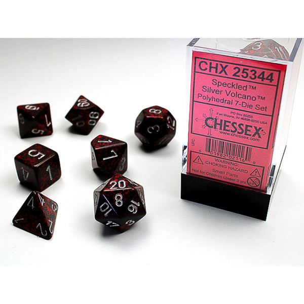 Chessex: Polyhedral 7-Die Set - Speckled Silver Volcano