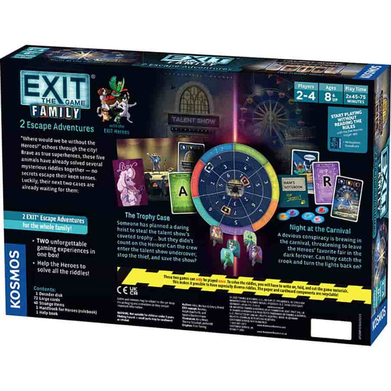 EXIT: THE GAME: FAMILY: TWO ESCAPE ADVENTURES: THE TROPHY CASE AND NIGHT AT THE CARNIVAL (VOLUME 2)