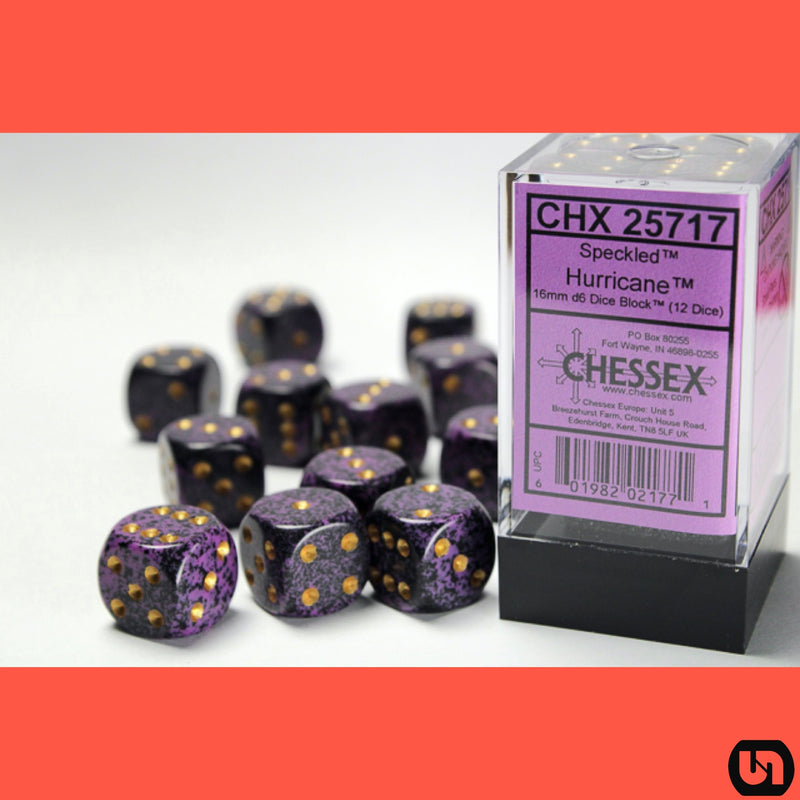 Chessex: 16mm d6 Dice Block - Speckled Hurricane 12ct