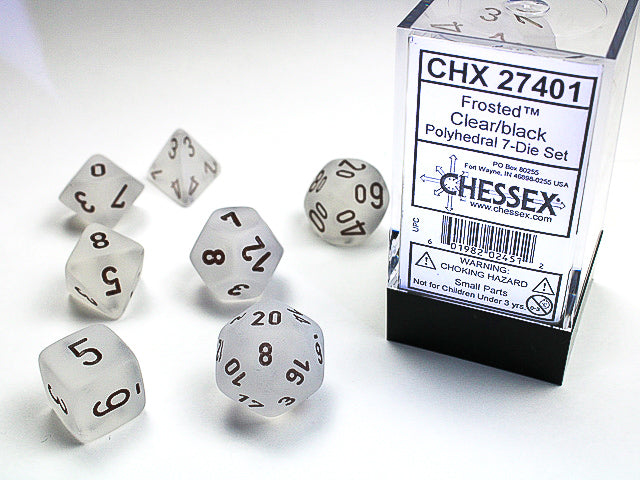 Chessex: 7-Die Set Frost: Clear/Black