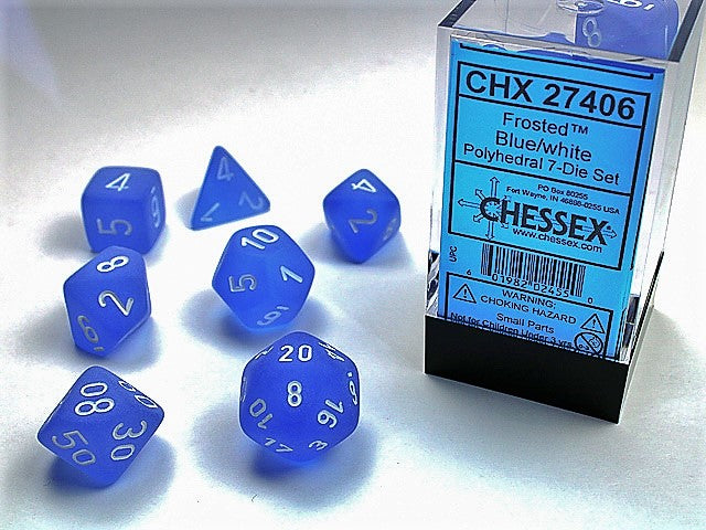 Chessex: 7-Die Set Frost: Blue/ White
