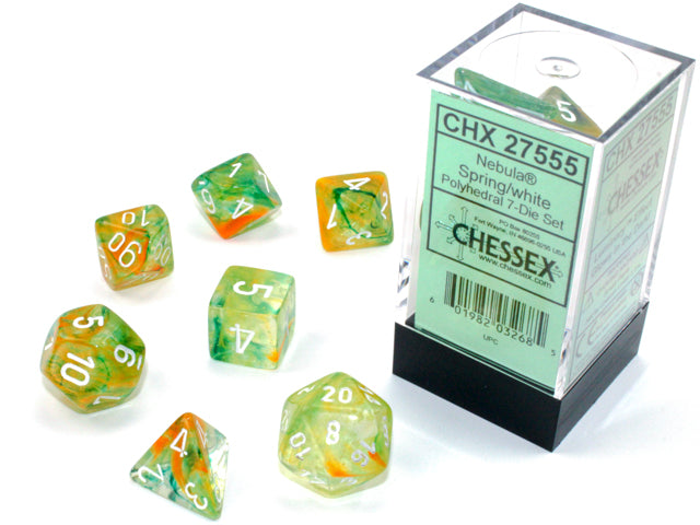 Chessex: 7-Die Set - Nebula Luminary Spring/white Polyhedral
