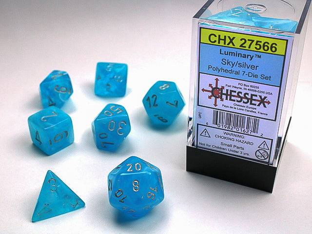 Chessex: 7-Die Set - Luminary Sky/silver Polyhedral