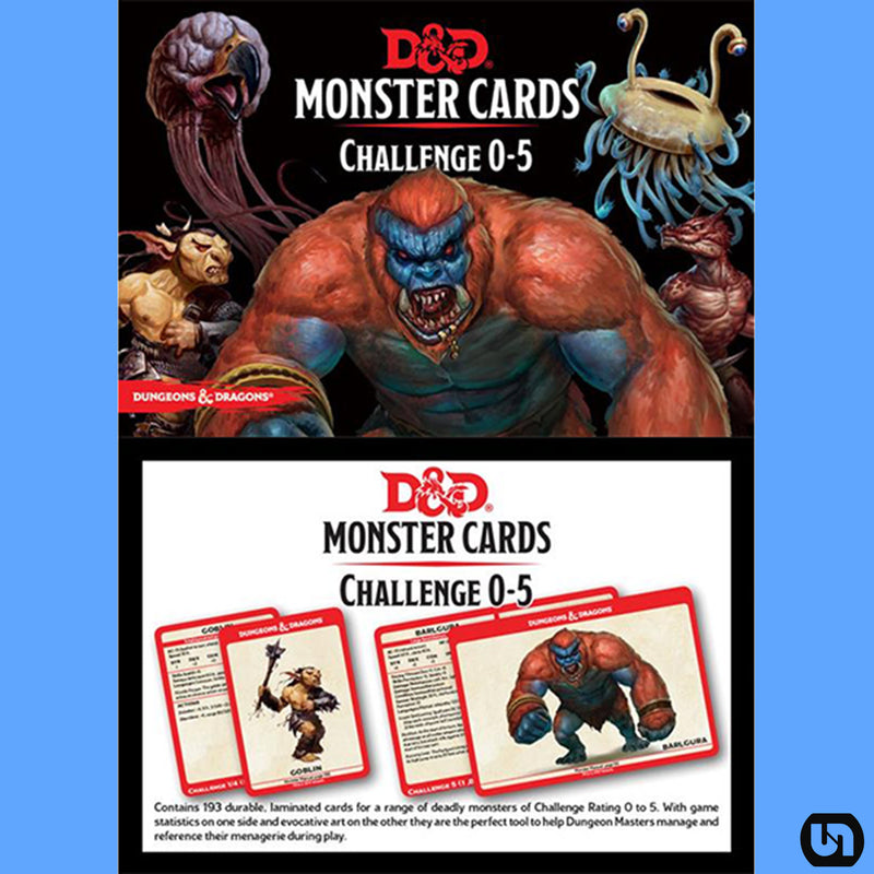 Dungeons & Dragons 5E: Monster Cards - Challenge 0-5 Deck