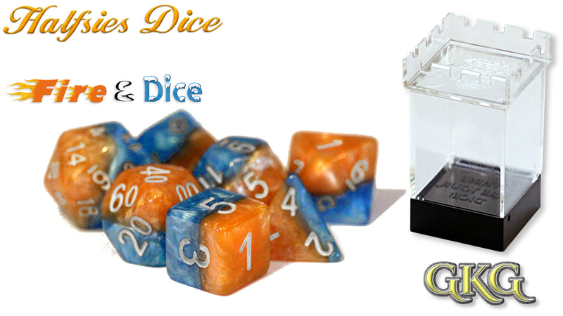 GKG: 7-Die Set Halfsies- Fire & Dice