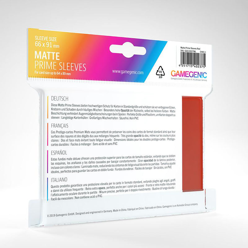 Gamegenic: Matte Prime Sleeves 100ct - Red