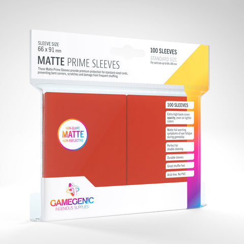 Gamegenic: Matte Prime Sleeves 100ct - Red
