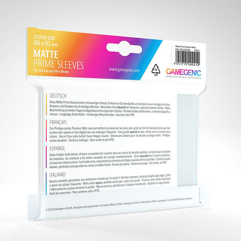 Gamegenic: Matte Prime Sleeves 100ct - White