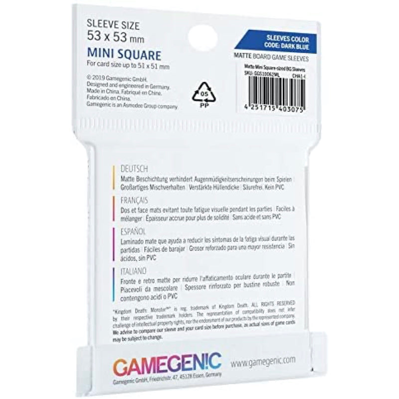 Gamegenic: Matte Board Game Sleeves 50ct - Mini Square