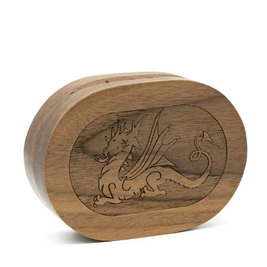 Foam Brain Games: Dragon - Walnut Wood Dice Box (Oval)